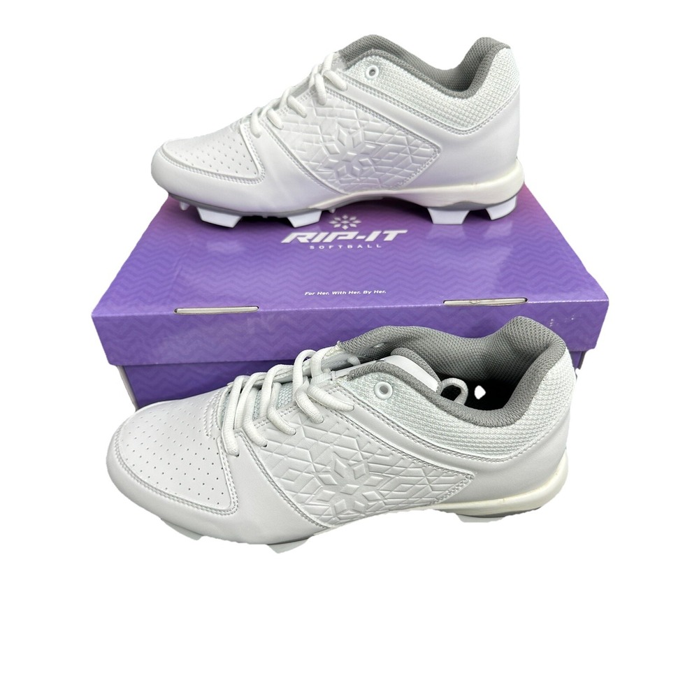 Ringor Rip-It Women's Diamond Softball Spike White  Cleats Size 9 New